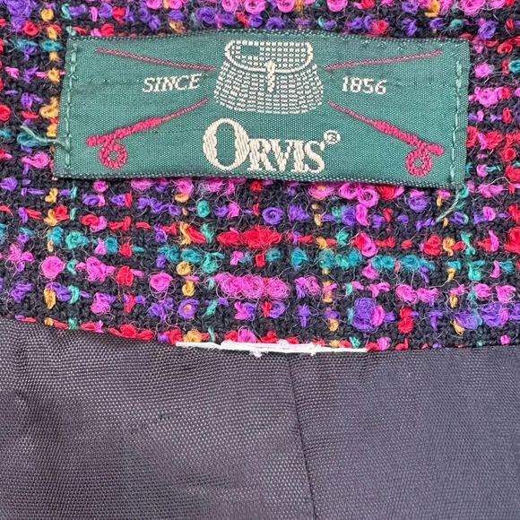 Vintage Orvis Blazer Tweed Jacket Women's Open Front Blazer Boho Chic Size M - Picture 8 of 14